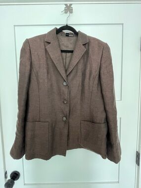 Women's Taupe Textured Blazer Jacket